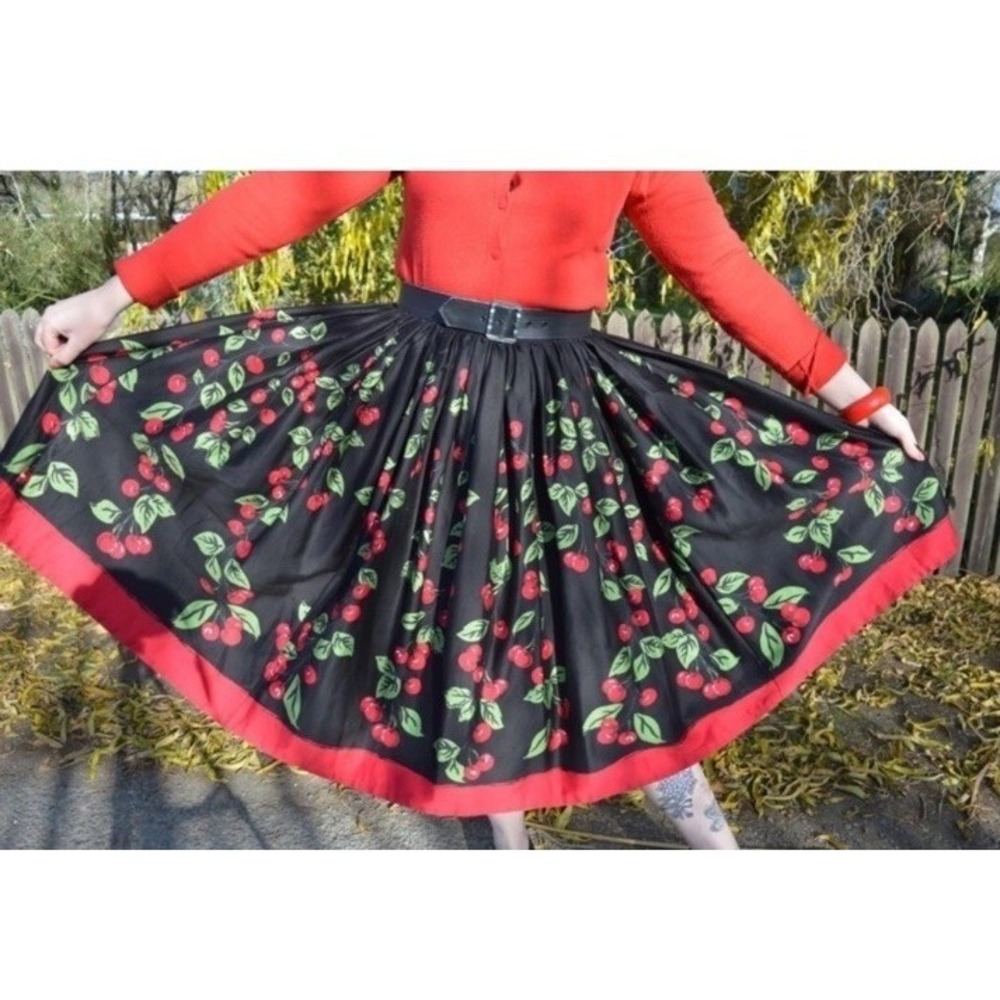 Pinup Couture Jenny Skirt Cherries Retro Rockabilly 50's Women's Plus Size 2X - Picture 3 of 11